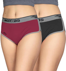 Nicsy New EDGE Design Panty for Women Pack of 2